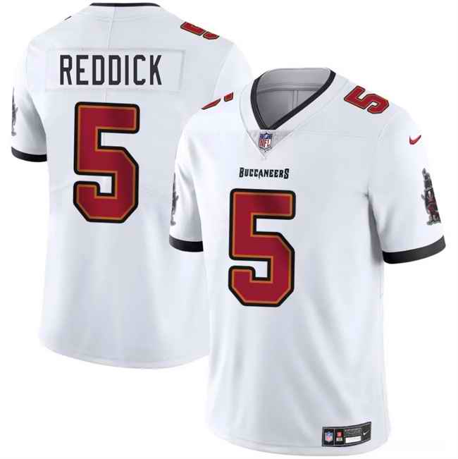 Men's Tampa Bay Buccaneers #5 Haason Reddick White Vapor Limited Stitched Jersey